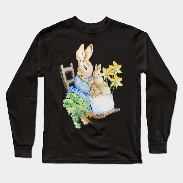 Mommy Rabbit illustration Long Sleeve T-Shirt by Mysooni